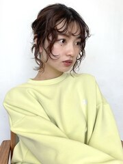 beff（べフ）京都四条河原町のヘアサロン-ヘアゴム1つのくるくるパーマアレンジ